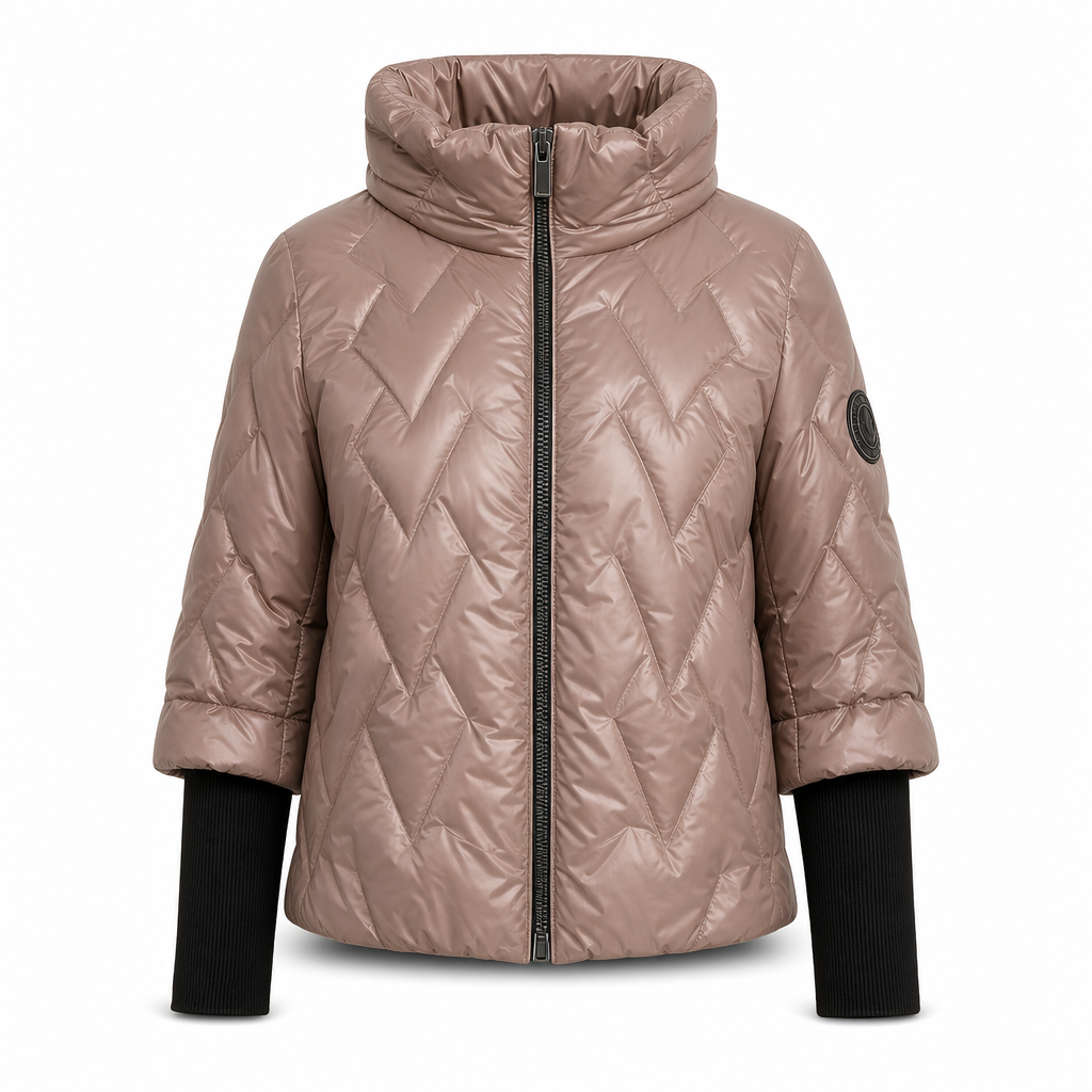 Damen lockerer sitzender Kapuzenmantel aus Baumwoll-Patchwork mit langen Ärmeln für Herbst und Winter