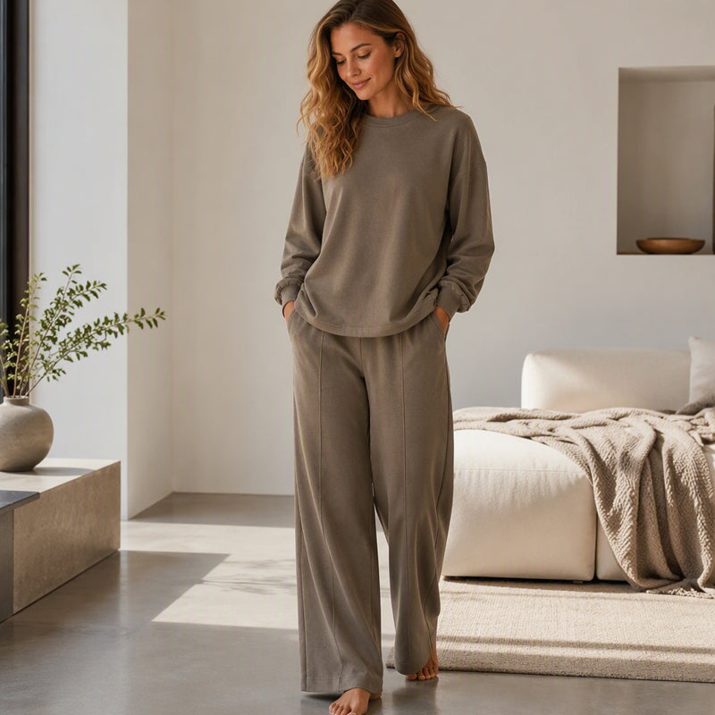 📢🎉50%Rabatt!!!🛍️✨Zweiteiler für Damen: Locker sitzendes Oberteil & Weithose