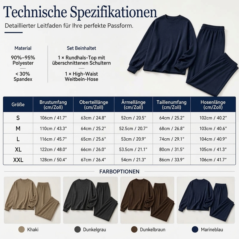 📢🎉50%Rabatt!!!🛍️✨Zweiteiler für Damen: Locker sitzendes Oberteil & Weithose