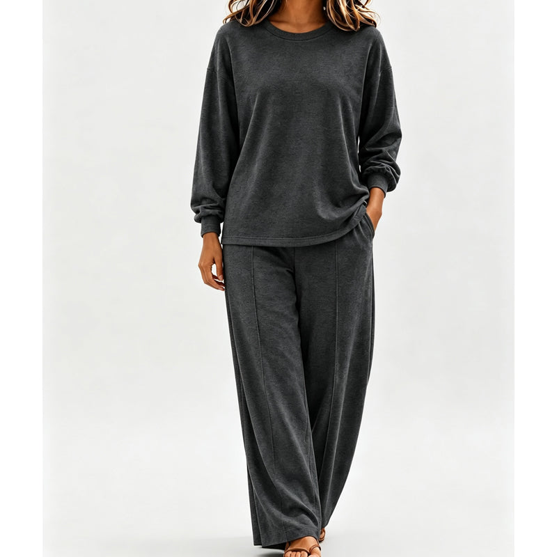 📢🎉50%Rabatt!!!🛍️✨Zweiteiler für Damen: Locker sitzendes Oberteil & Weithose
