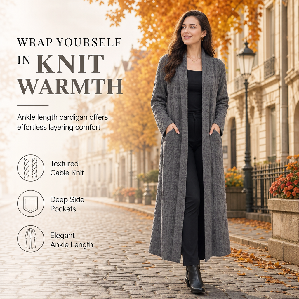 📢🎉50%Rabatt!!!🛍️✨Freizeit Strickjacke Lang