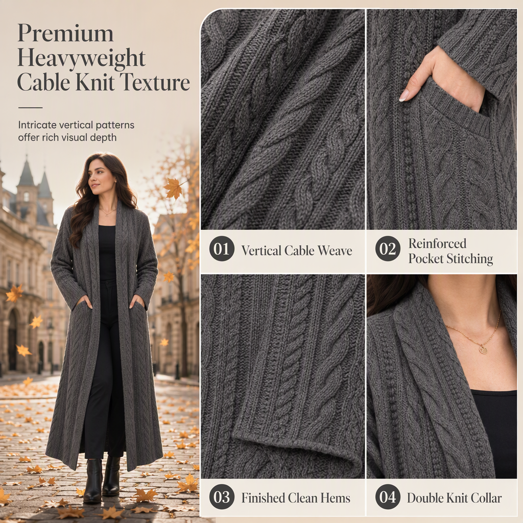 📢🎉50%Rabatt!!!🛍️✨Freizeit Strickjacke Lang