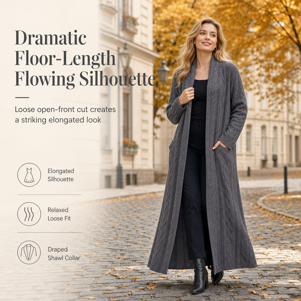 📢🎉50%Rabatt!!!🛍️✨Freizeit Strickjacke Lang