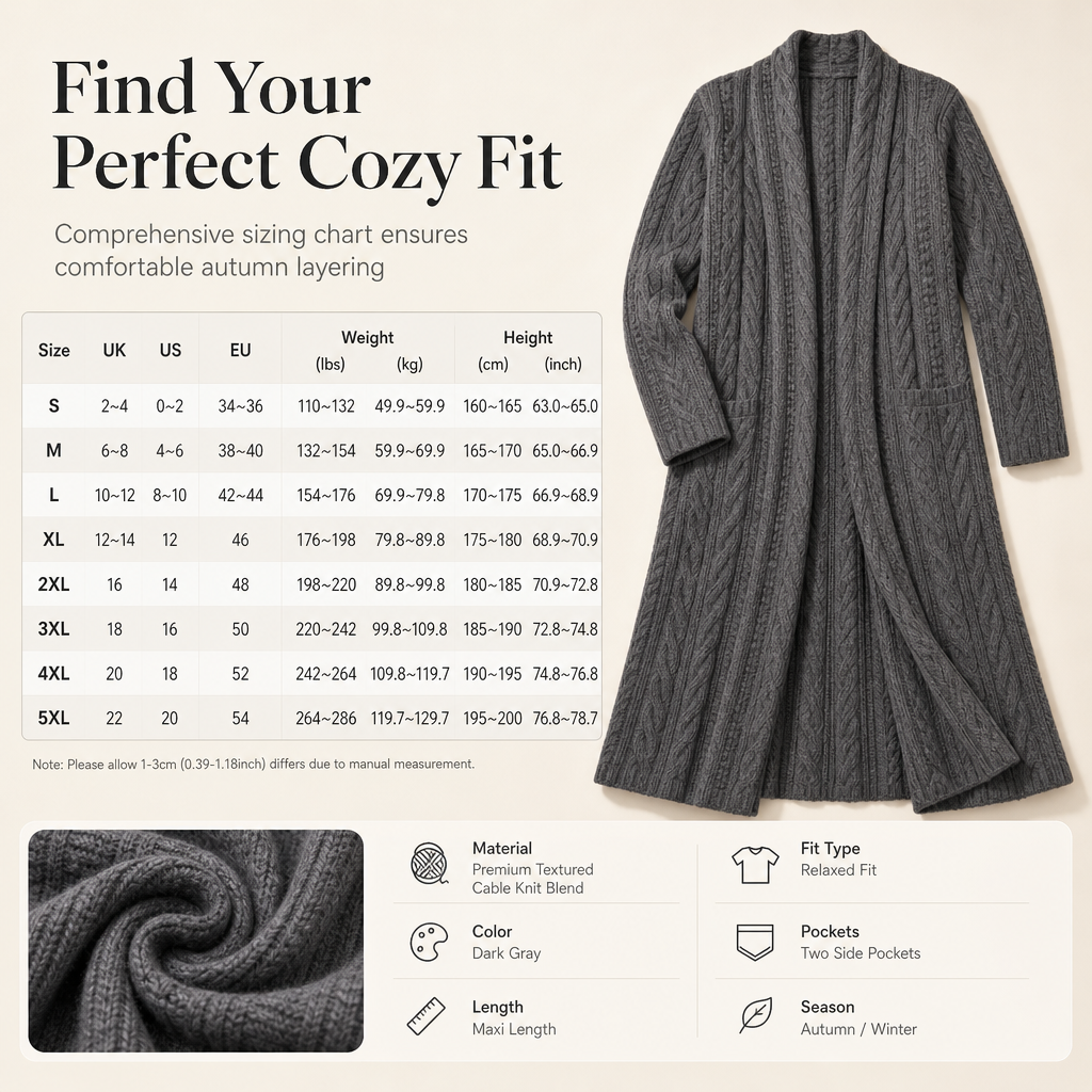 📢🎉50%Rabatt!!!🛍️✨Freizeit Strickjacke Lang