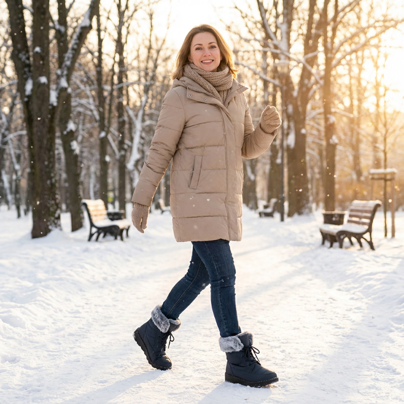 Bequeme warme Stiefel mit rutschfester Sohle