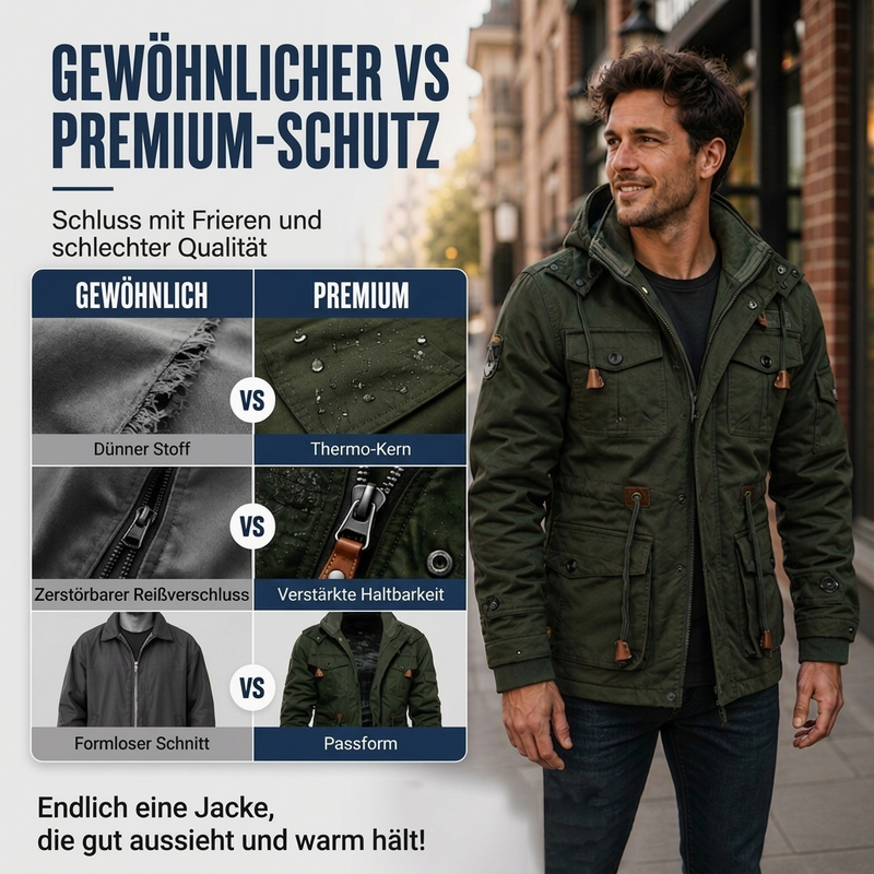 📢🎉50%Rabatt!!!🛍️✨Wärmende Winterjacke für Herren mit abnehmbarer Kapuze
