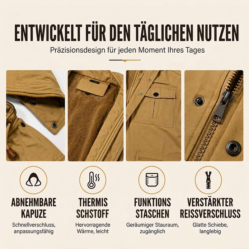 📢🎉50%Rabatt!!!🛍️✨Wärmende Winterjacke für Herren mit abnehmbarer Kapuze