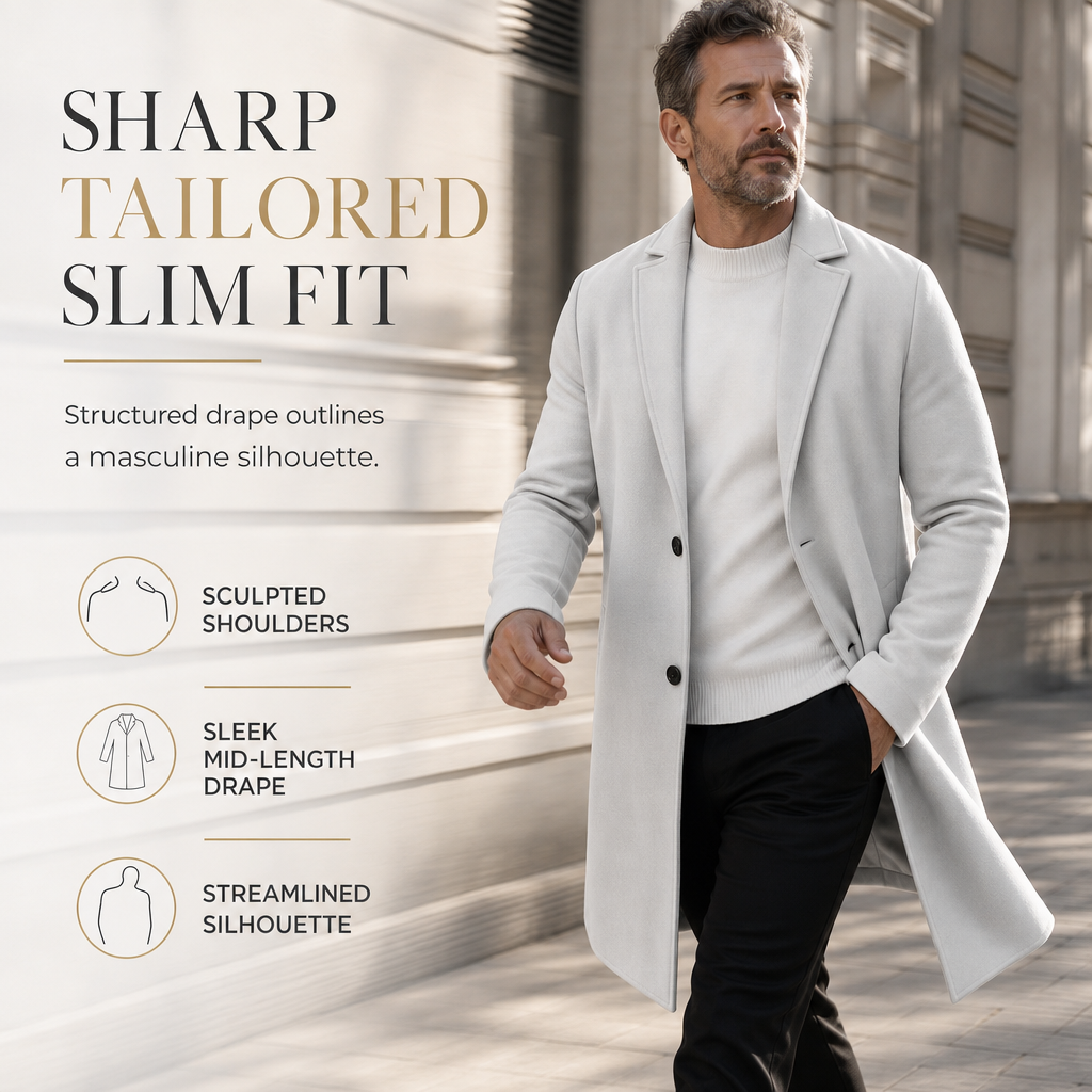 📢🎉50%Rabatt!!!🛍️✨Klassischer einreihiger Trenchcoat für Herren, Business-Casual Premium Windbreaker