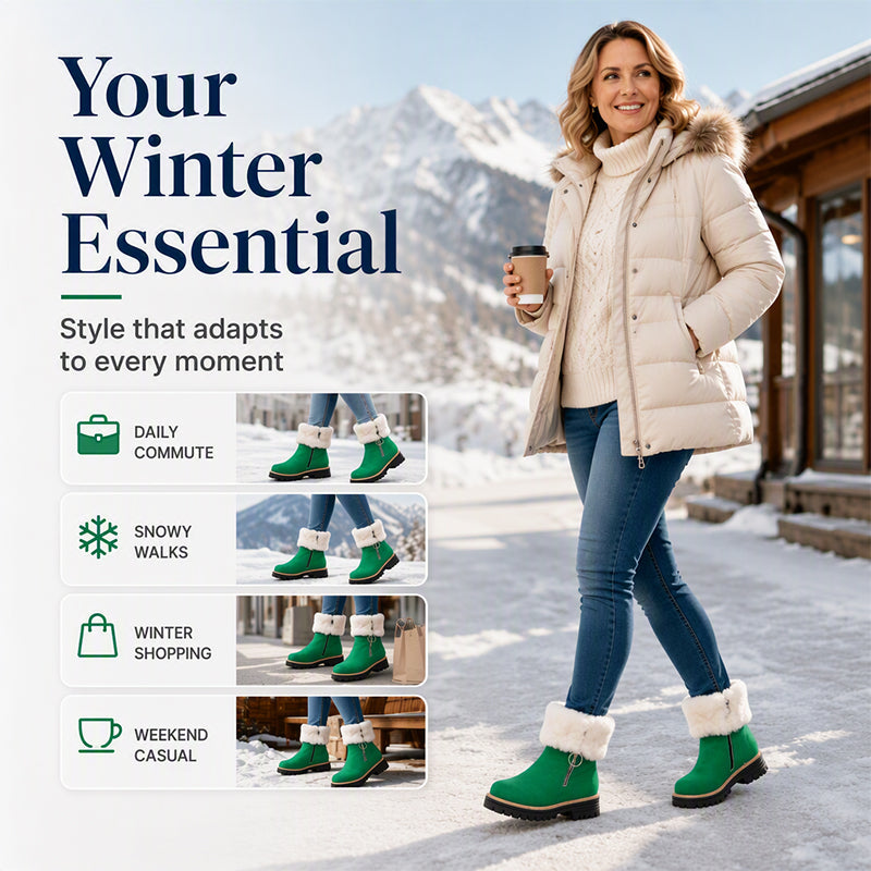 Warme, rutschfeste Winter-Schneestiefel für Damen