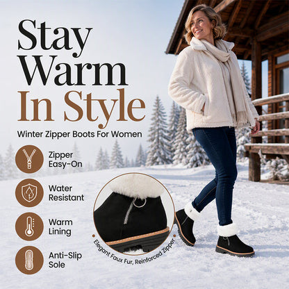 Warme, rutschfeste Winter-Schneestiefel für Damen
