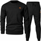 Herren Freizeit Strickset Herbst Winter Rundhals Jacquard Strickpullover Set