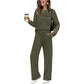 Set für Damen mit Rundhals-Top und Kordelzughose