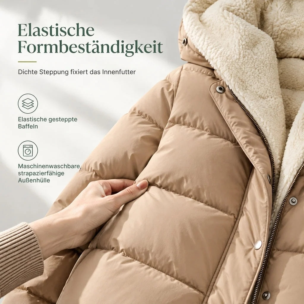 📢🎉50%Rabatt!!!🛍️✨Mittellanger wattierter Damenmantel mit Kapuze