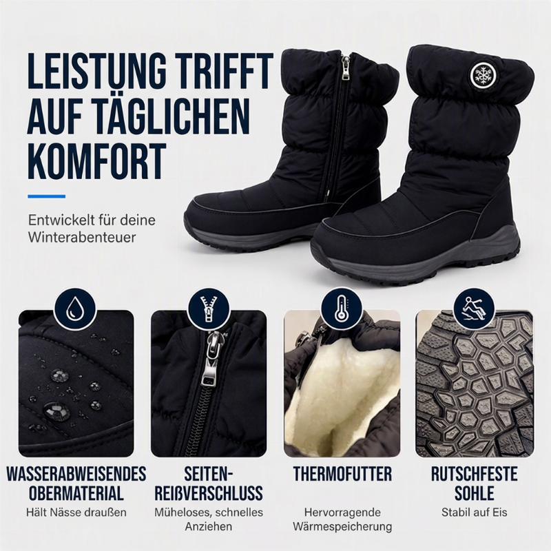 🎉Top Angebot! Jetzt kaufen!🎉 Damen Winter-Mittelkalbs rutschfeste Schneestiefel