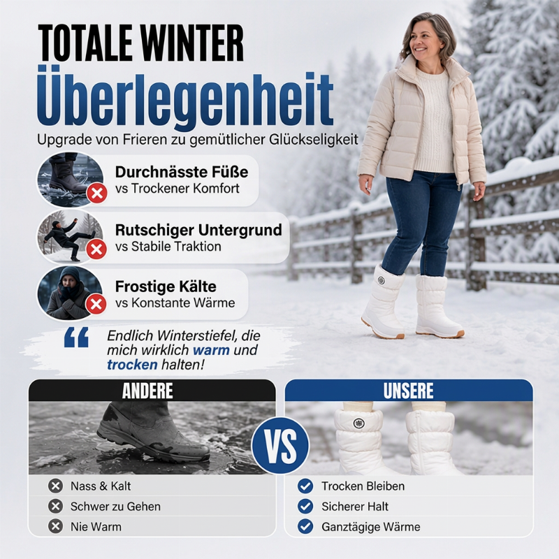 🎉Top Angebot! Jetzt kaufen!🎉 Damen Winter-Mittelkalbs rutschfeste Schneestiefel