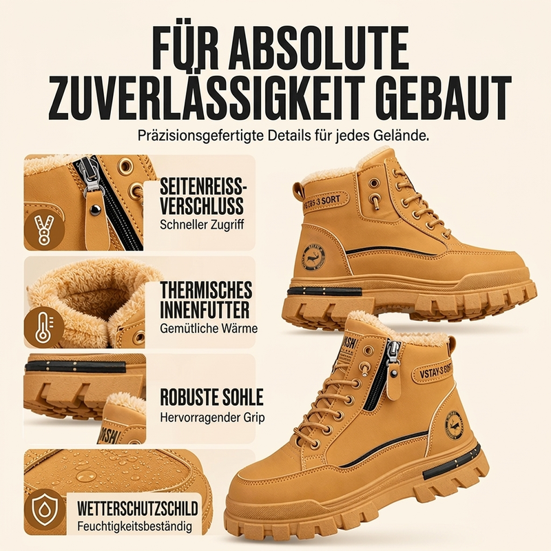 ❄️🥾 Warme Winterstiefel für Herren mit rutschfester Sohle & weichem Futter | Keine kalten Füße, kein Ausrutschen – Warm & sicher durch den Winter ✨