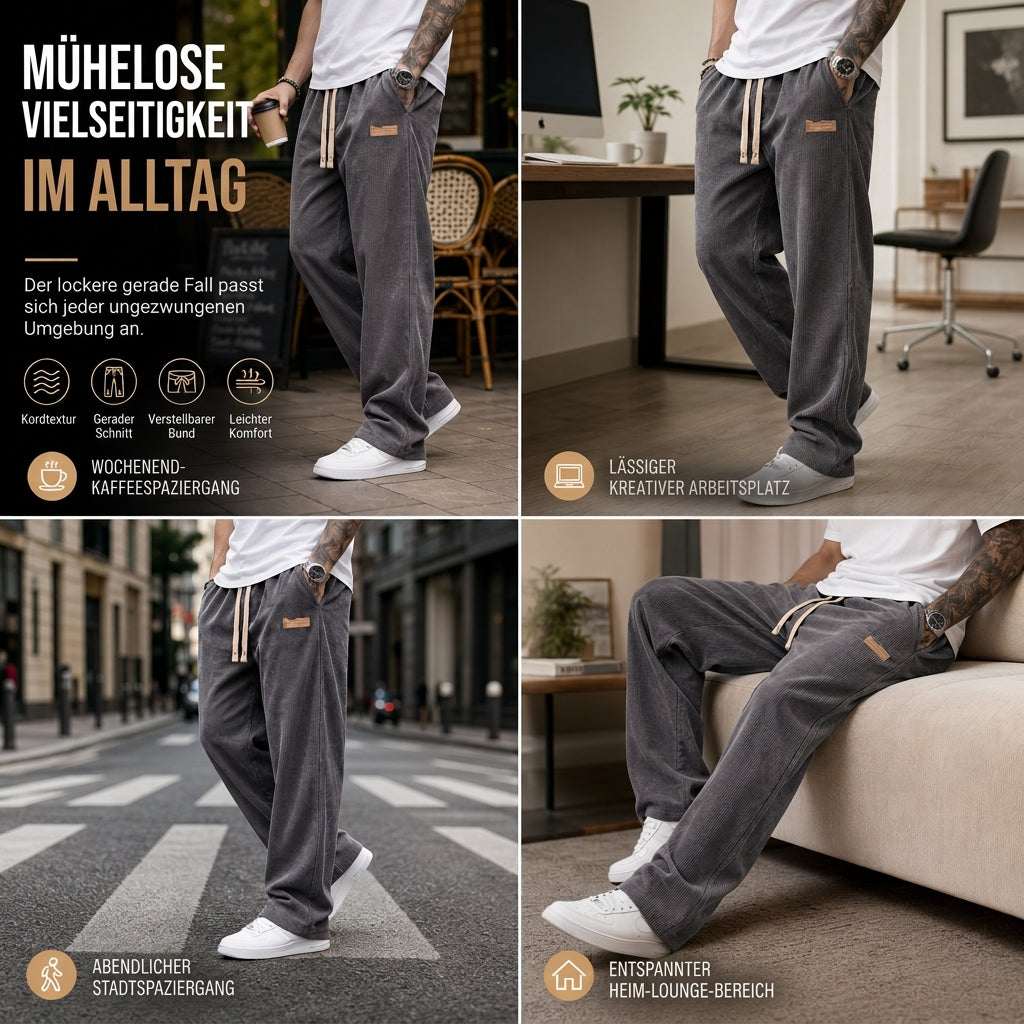 📢🎉50%Rabatt!!!🛍️✨Herren leichte Cord Freizeithosen, locker sitzende gerade Beinhosen