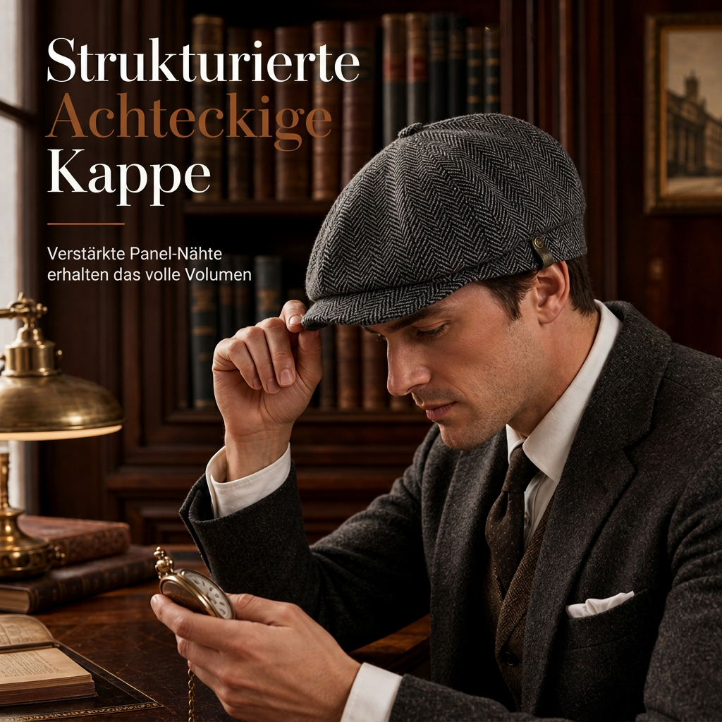 📢🎉50%Rabatt!!!🛍️✨Vintage British Stil Newsboy Kappe für Herren und Damen Klassisch Casual Flache Kappe Achteckige Baskenmütze