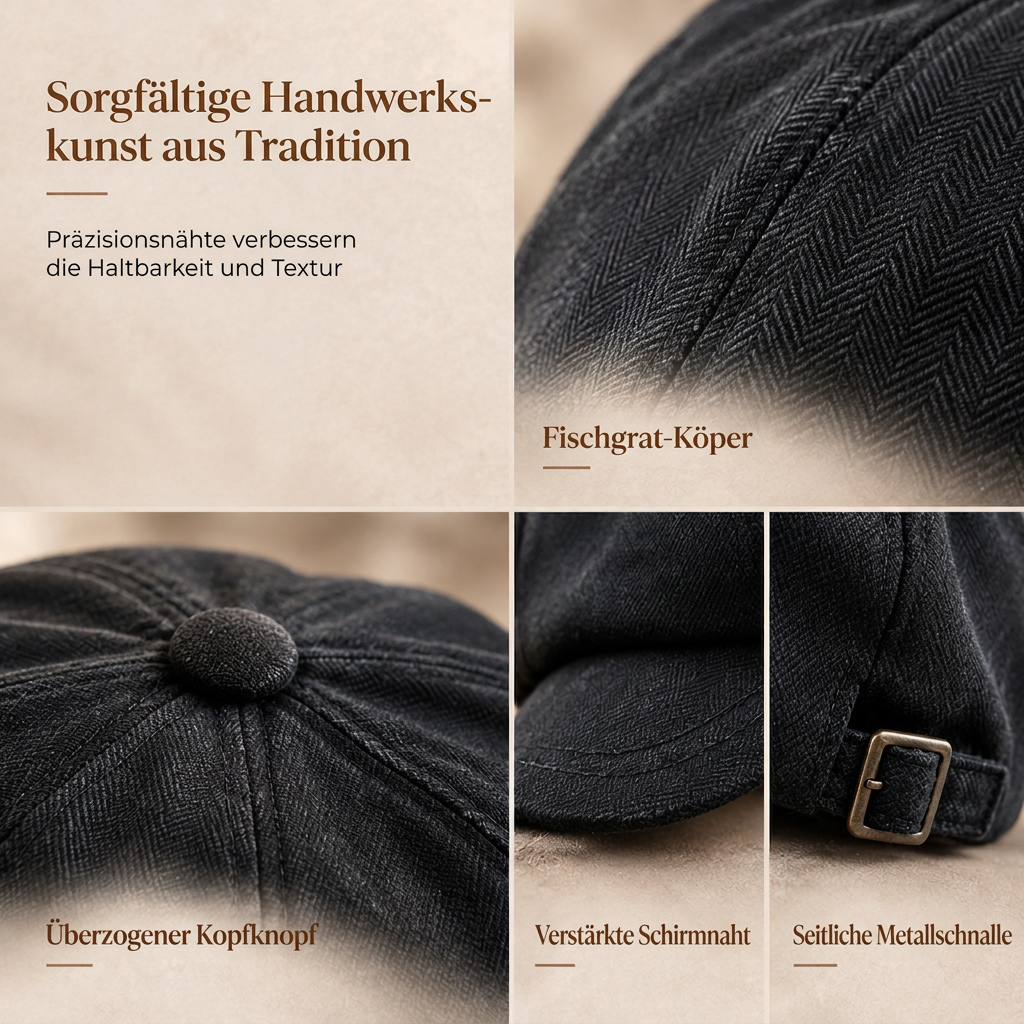 📢🎉50%Rabatt!!!🛍️✨Vintage British Stil Newsboy Kappe für Herren und Damen Klassisch Casual Flache Kappe Achteckige Baskenmütze