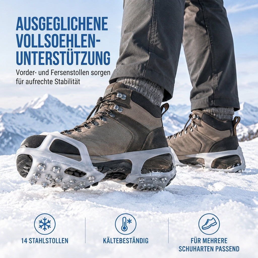 👟 ⏰Countdown läuft! Aktion endet bald!⏰ Rutschfeste Schuhstollen, Grödel, Traktionsspitzen und Schuhüberzüge für Gehen im Schnee und Outdoor-Bergsteigen