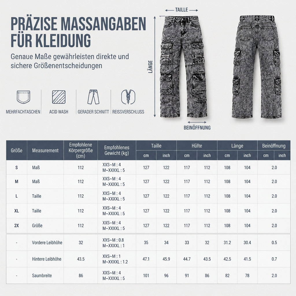 📢🎉50%Rabatt!!!🛍️✨Retro gewaschene Cargo-Jeans mit weitem Bein, Y2K High-Street-Denim-Hose mit Taschen
