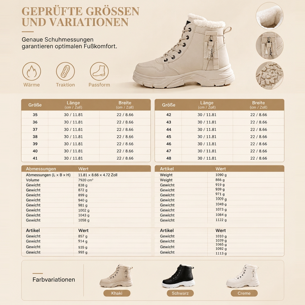 📢🎉50%Rabatt!!!🛍️✨Damen Winter-Schneestiefel, warme, mit Plüsch gefütterte, hochgeschlossene Knöchelstiefel