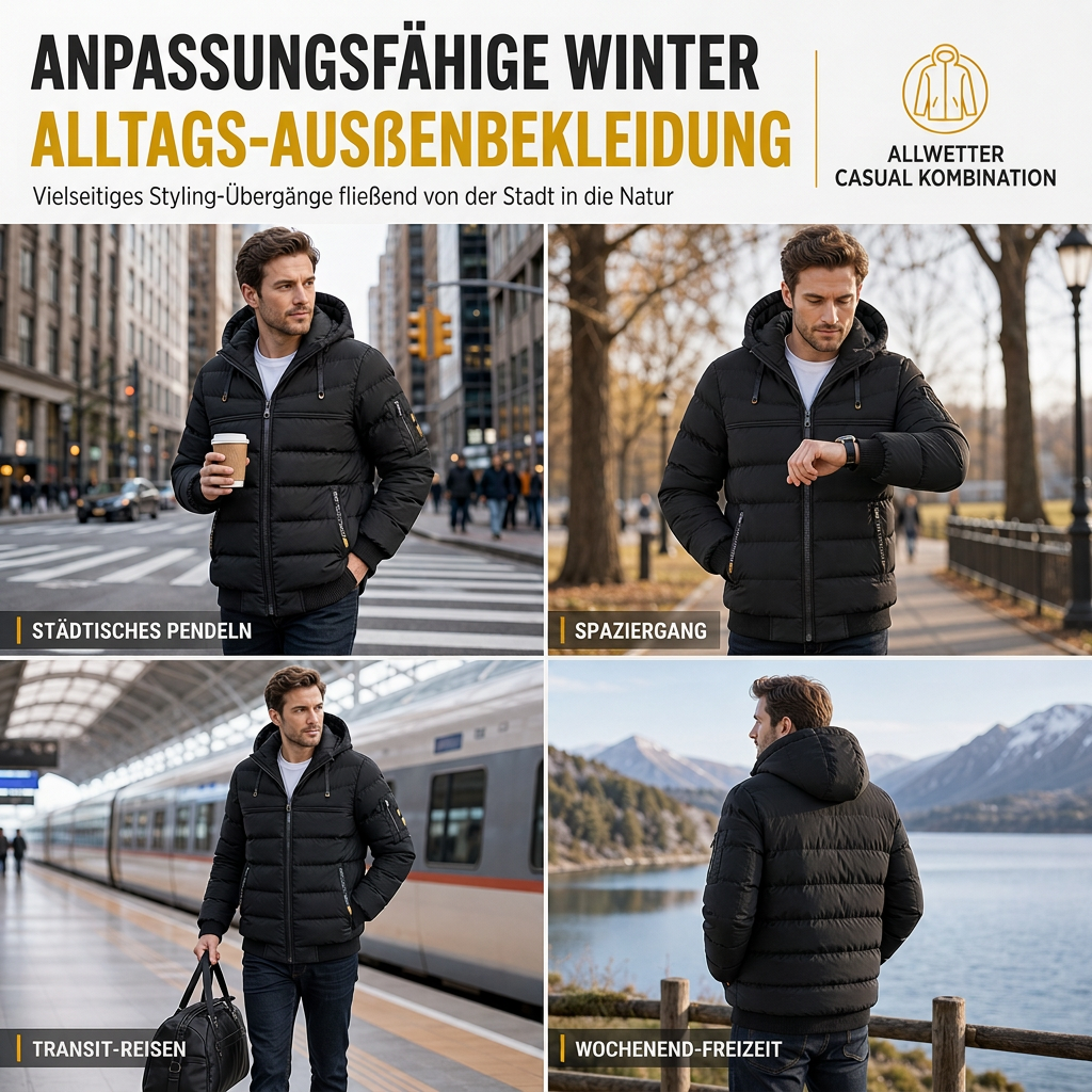📢📢50% Rabatt!!! 🎉✨Lässige, warme, isolierte Winterjacke für Herren, kurz und wattiert