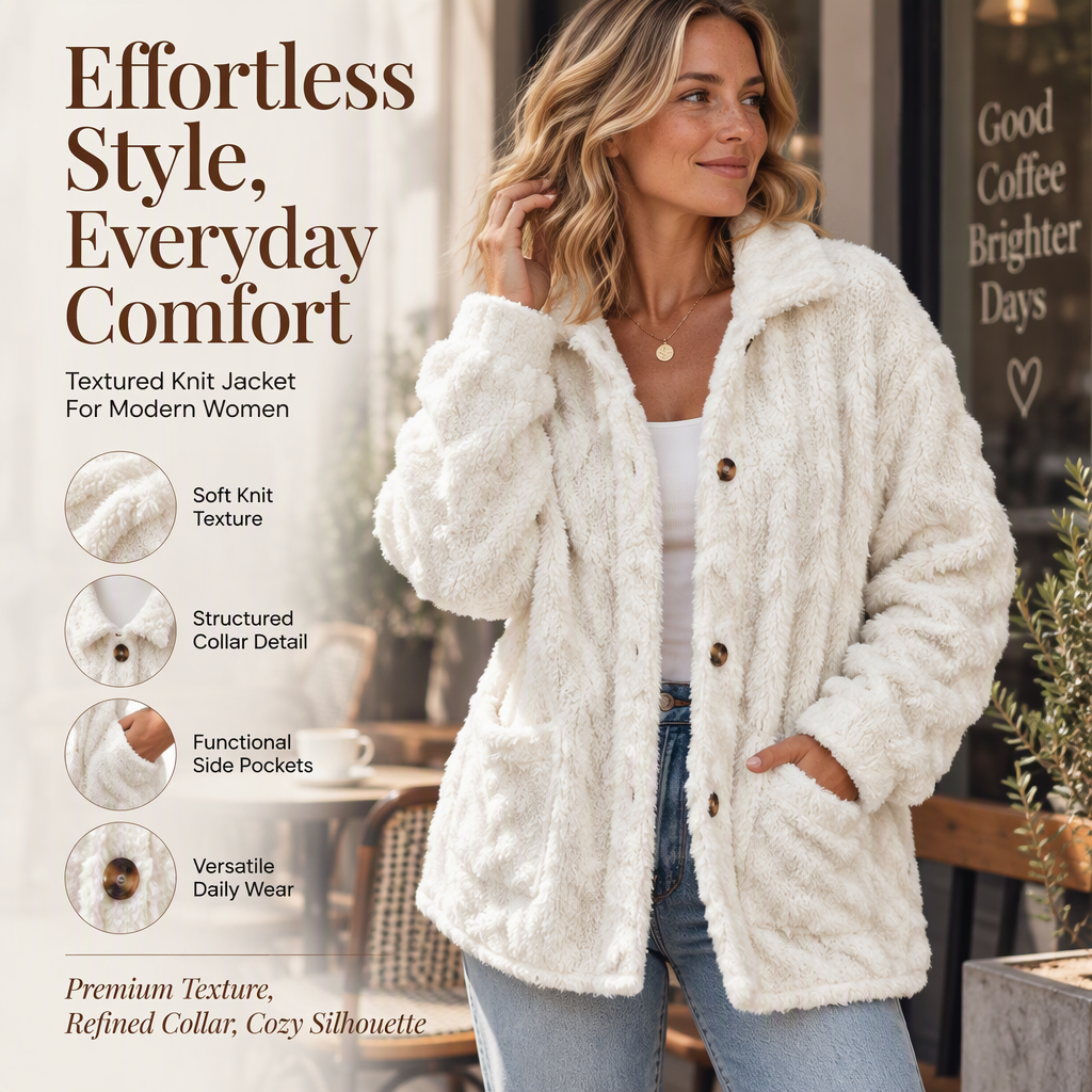 📢📢50% Rabatt!!! 🎉✨Damen lässige Plüschjacke mit Knopfleiste