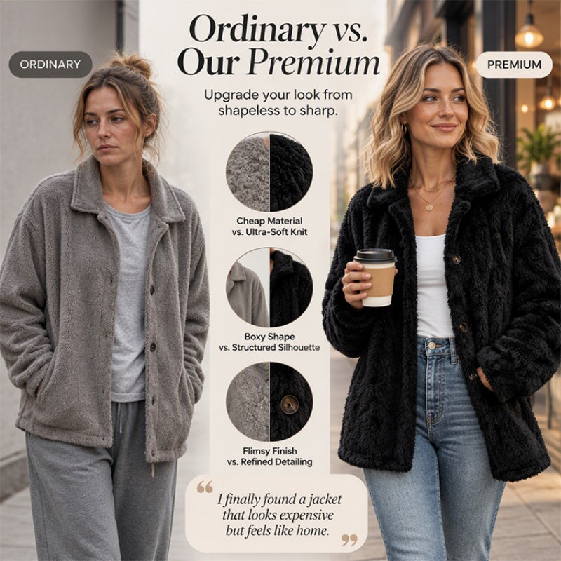 📢📢50% Rabatt!!! 🎉✨Damen lässige Plüschjacke mit Knopfleiste