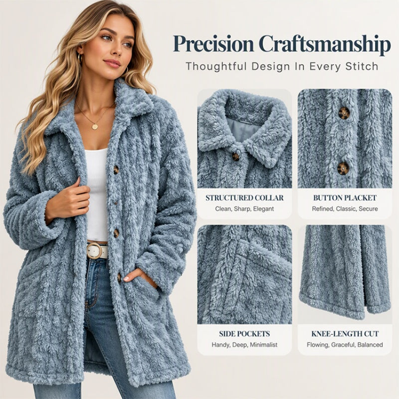 📢📢50% Rabatt!!! 🎉✨Damen lässige Plüschjacke mit Knopfleiste