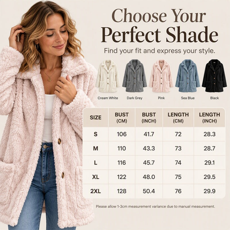 📢📢50% Rabatt!!! 🎉✨Damen lässige Plüschjacke mit Knopfleiste