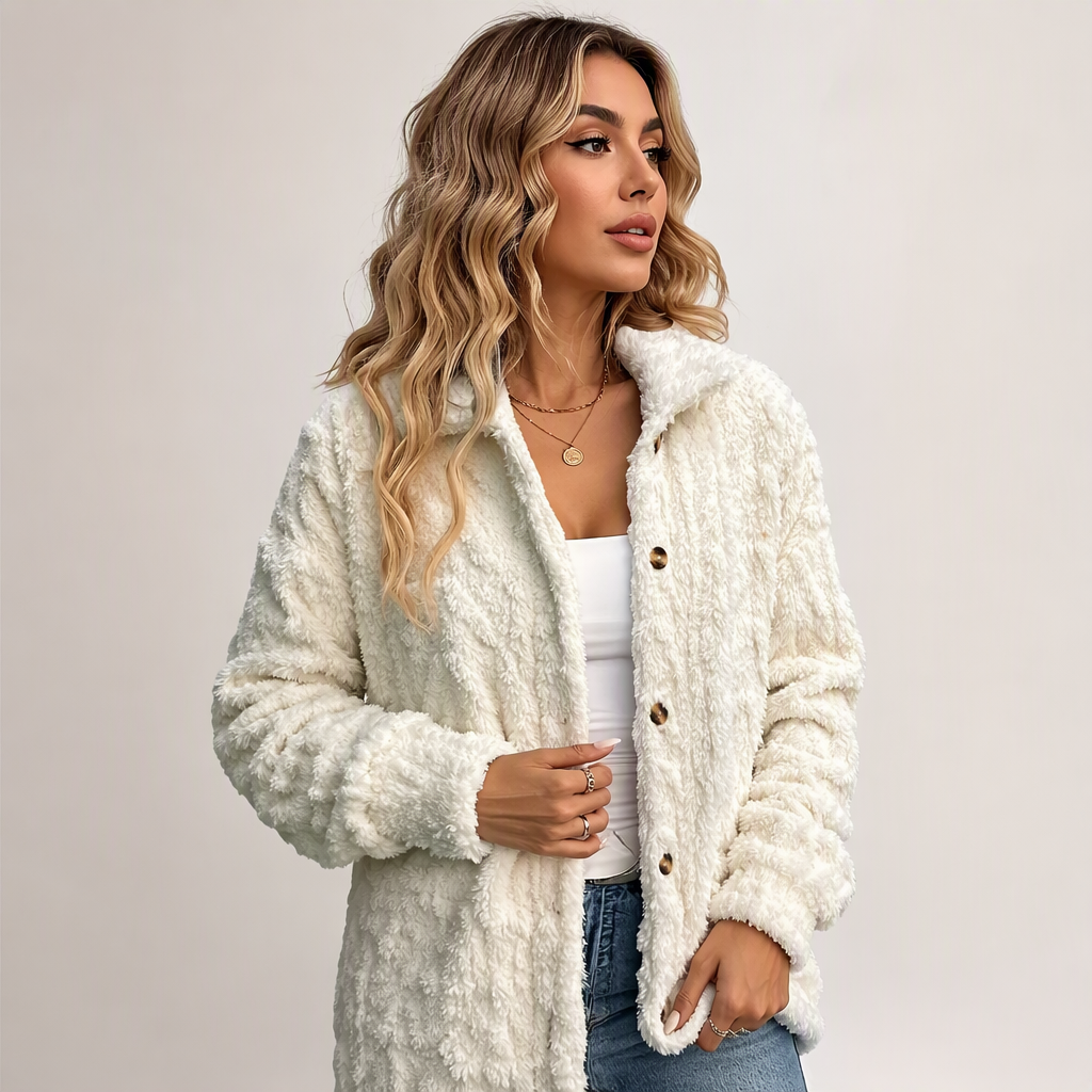 📢📢50% Rabatt!!! 🎉✨Damen lässige Plüschjacke mit Knopfleiste