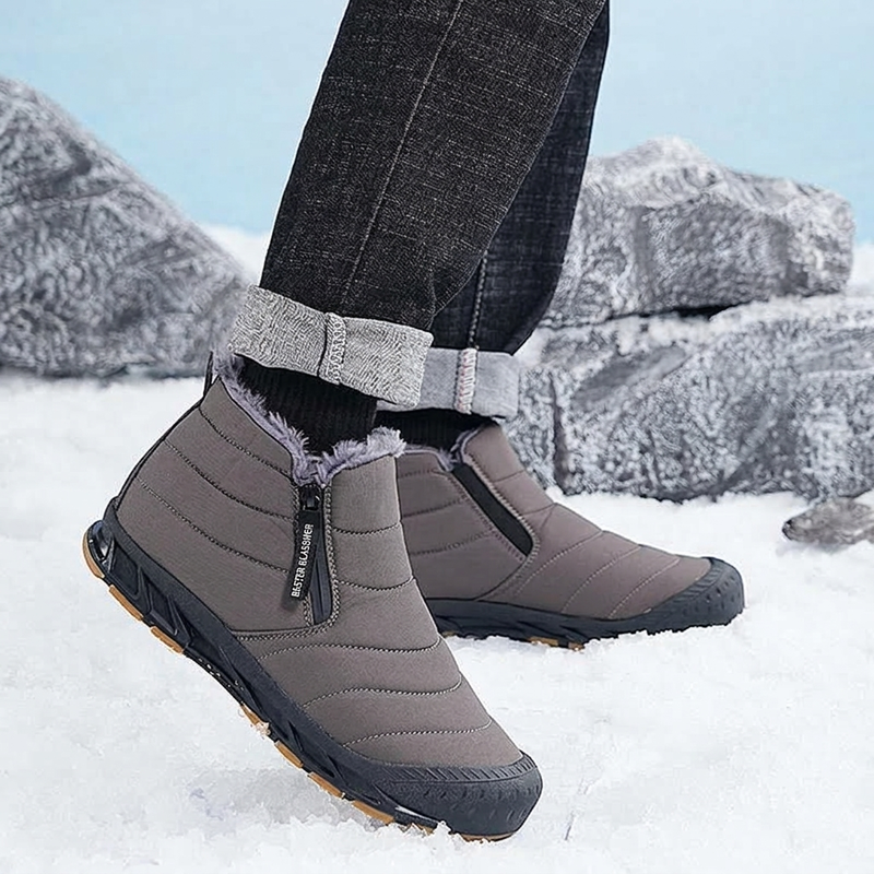 Warme Winter-Schneestiefel für Herren aus Kunstfell