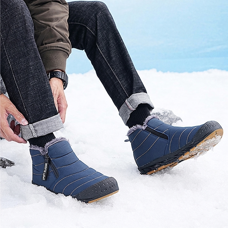 Warme Winter-Schneestiefel für Herren aus Kunstfell