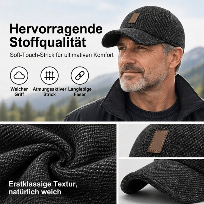 🧢 Herren Baseballkappe mit Ohrenklappen | Kein kalter Kopf, kein abnehmbares Zubehör – Warm, praktisch & stylisch für den Winter ✨
