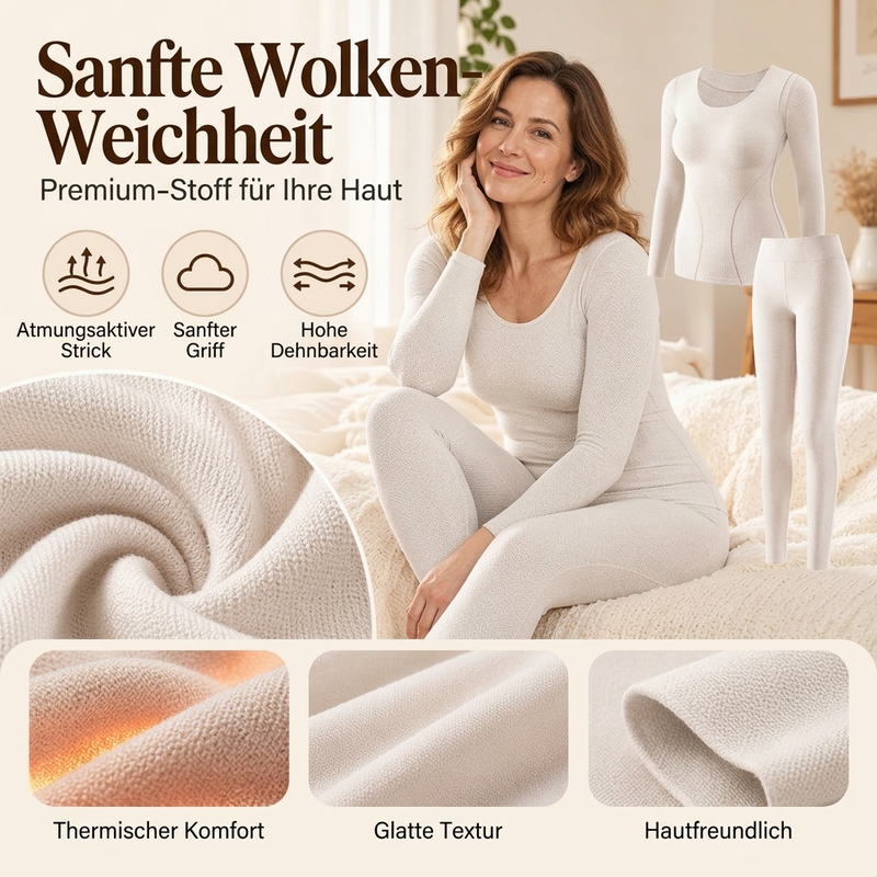 🔥💖 Damen Nahtloses Selbstwärmendes Thermounterwäsche-Set | Keine Kälte, kein Kratzen & keine störenden Nähte – Weich, wärmend & bequem unter jeder Kleidung ✨