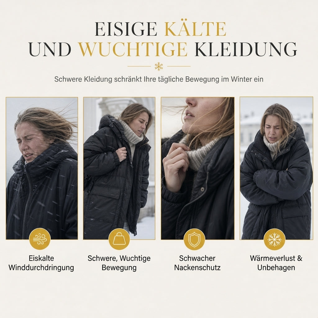 📢🎉50%Rabatt!!!🛍️✨Kurze gepolsterte Winterkapuzenjacke für Damen mit Pelzkragen
