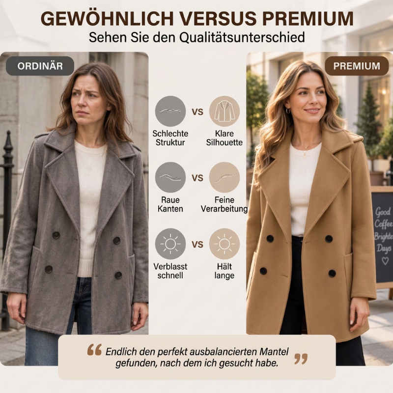 📢📢50%Rabatt!!!🎉✨Damen-Doppelreiher Overcoat mit Reverskragen
