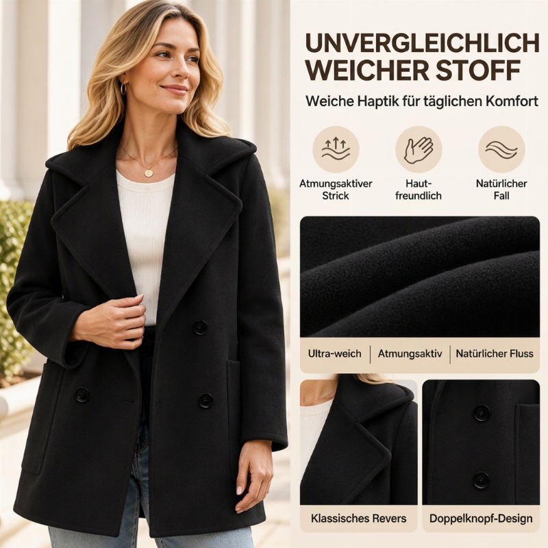 📢📢50%Rabatt!!!🎉✨Damen-Doppelreiher Overcoat mit Reverskragen