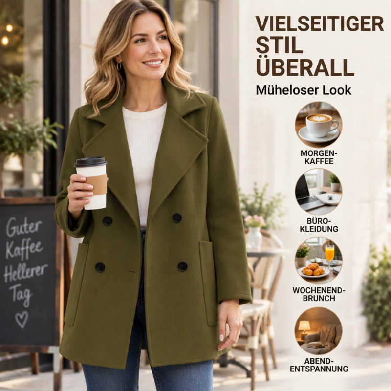 📢📢50%Rabatt!!!🎉✨Damen-Doppelreiher Overcoat mit Reverskragen