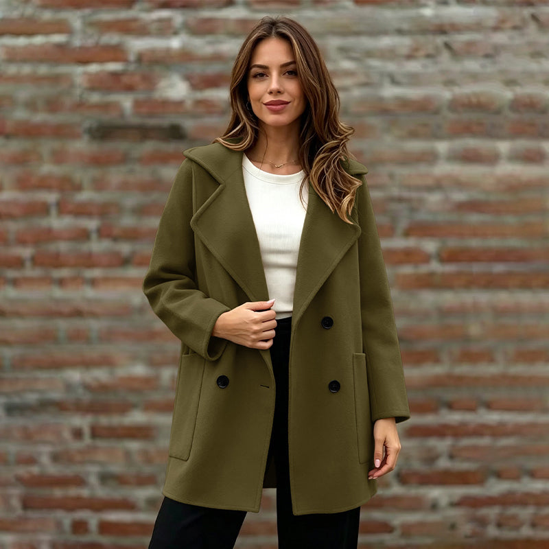 📢📢50%Rabatt!!!🎉✨Damen-Doppelreiher Overcoat mit Reverskragen