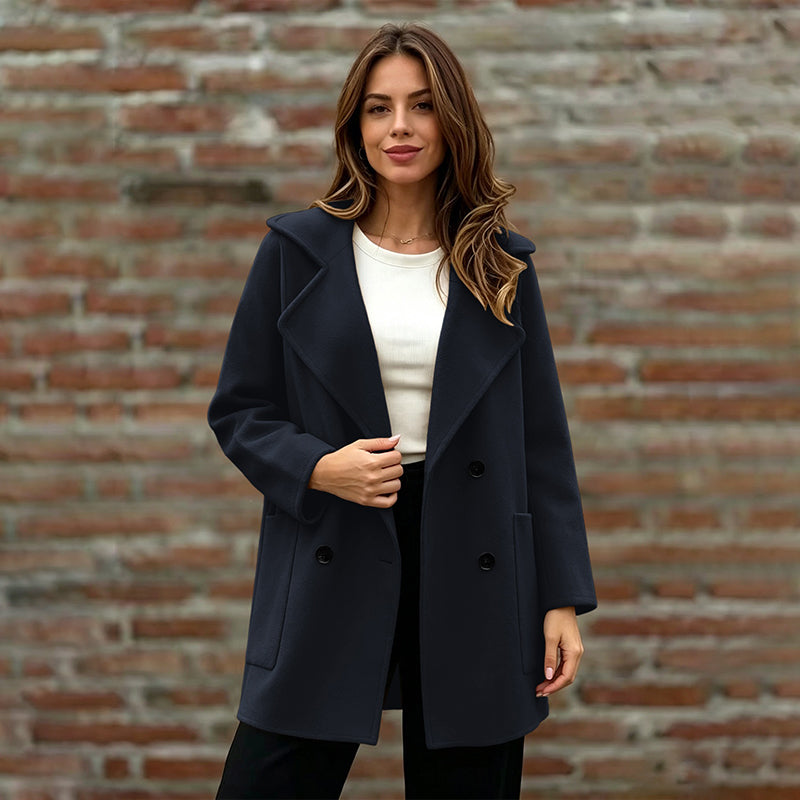 📢📢50%Rabatt!!!🎉✨Damen-Doppelreiher Overcoat mit Reverskragen