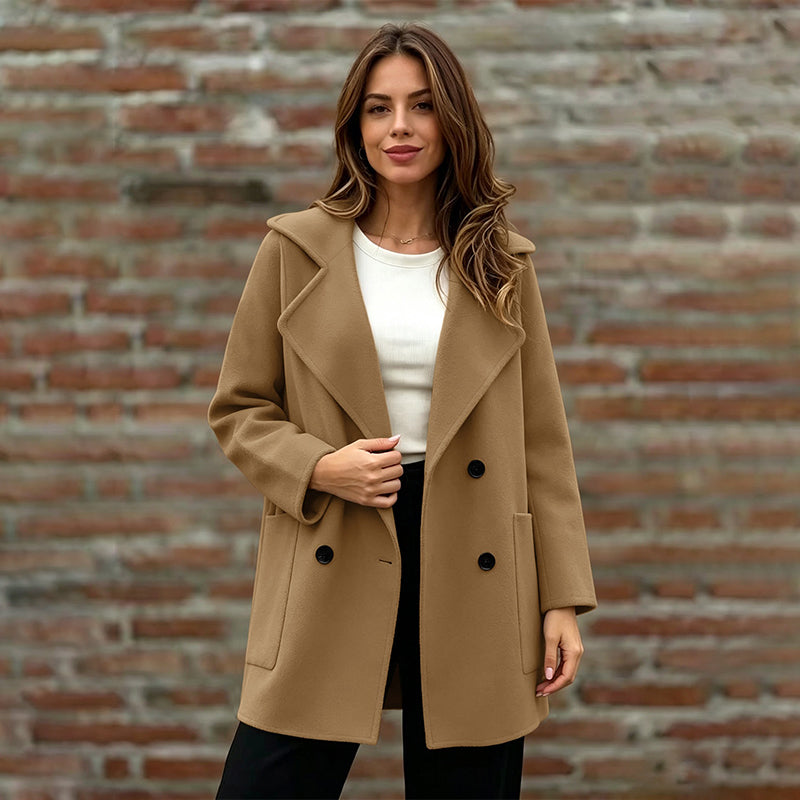 📢📢50%Rabatt!!!🎉✨Damen-Doppelreiher Overcoat mit Reverskragen