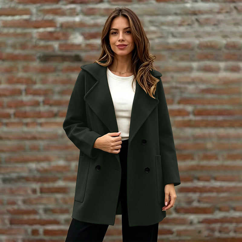 📢📢50%Rabatt!!!🎉✨Damen-Doppelreiher Overcoat mit Reverskragen