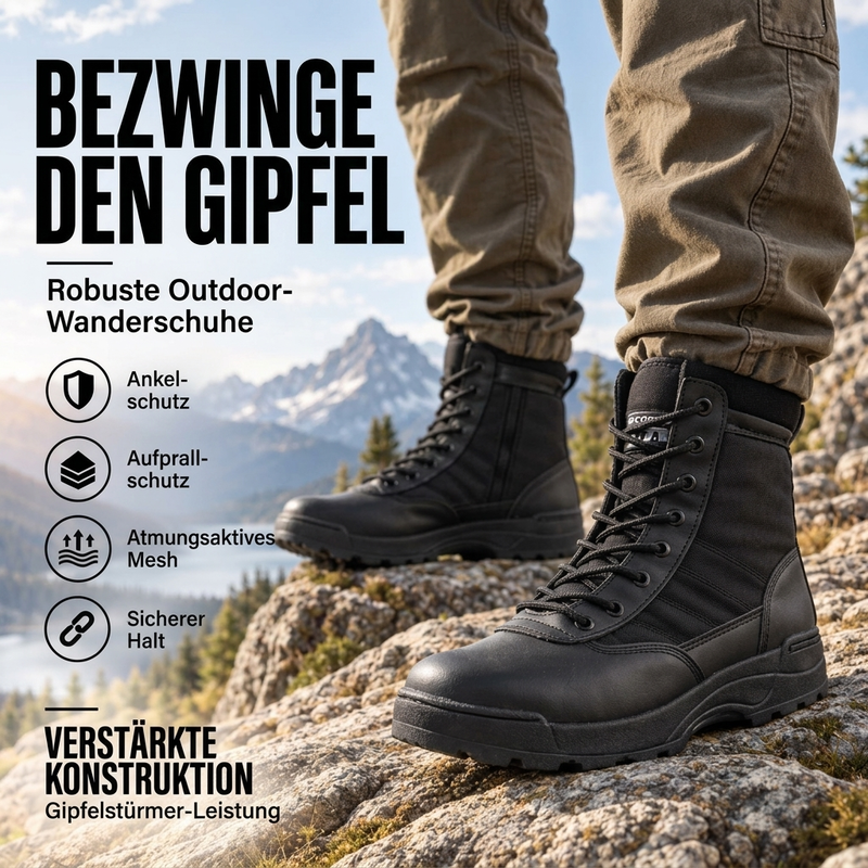 🌟Über 10.000 positive Bewertungen!🌟 Unisex Outdoor Hochgeschlossene taktische Kampfstiefel