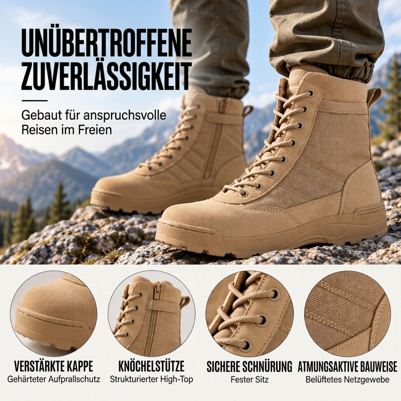 🌟Über 10.000 positive Bewertungen!🌟 Unisex Outdoor Hochgeschlossene taktische Kampfstiefel