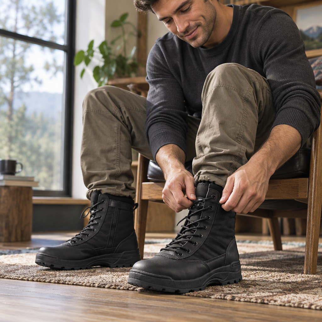 🌟Über 10.000 positive Bewertungen!🌟 Unisex Outdoor Hochgeschlossene taktische Kampfstiefel