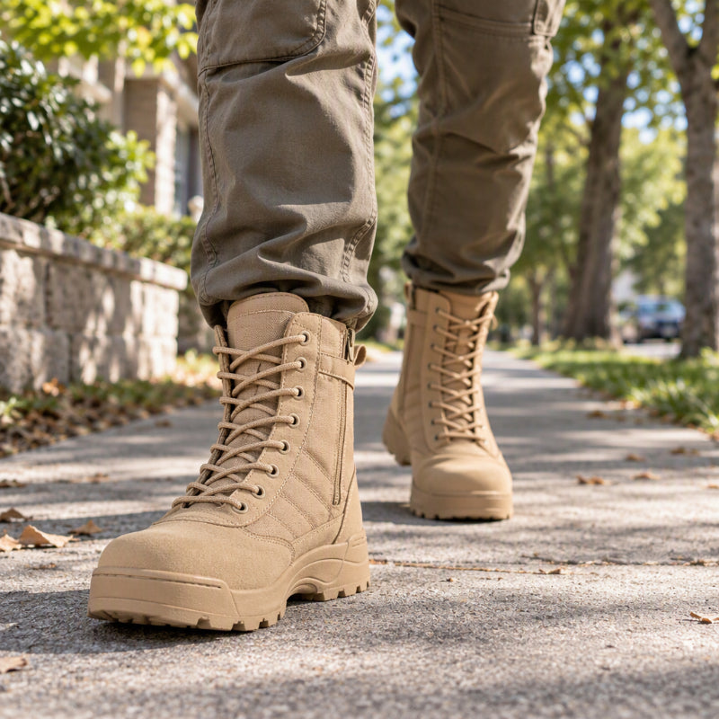 🌟Über 10.000 positive Bewertungen!🌟 Unisex Outdoor Hochgeschlossene taktische Kampfstiefel