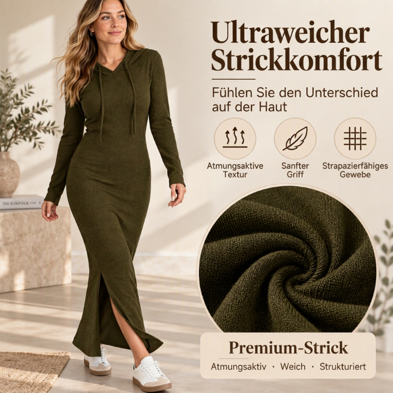 📢🎉50%Rabatt!!!🛍️✨Damen figurbetontes ärmelloses Midikleid mit Kapuze