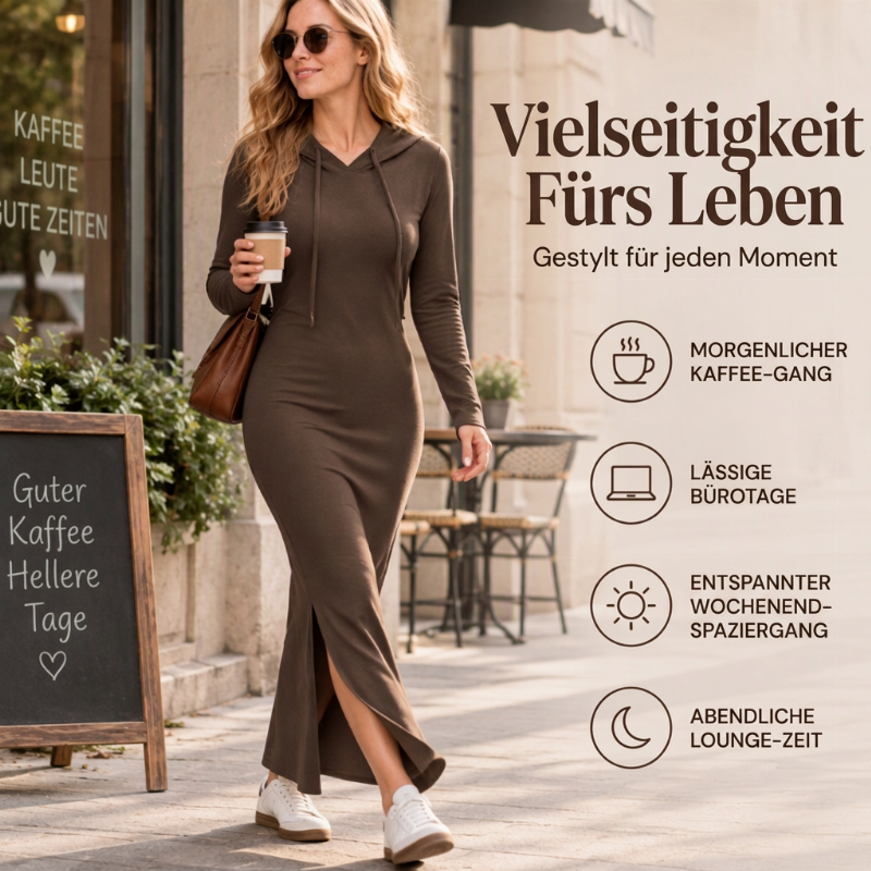 📢🎉50%Rabatt!!!🛍️✨Damen figurbetontes ärmelloses Midikleid mit Kapuze